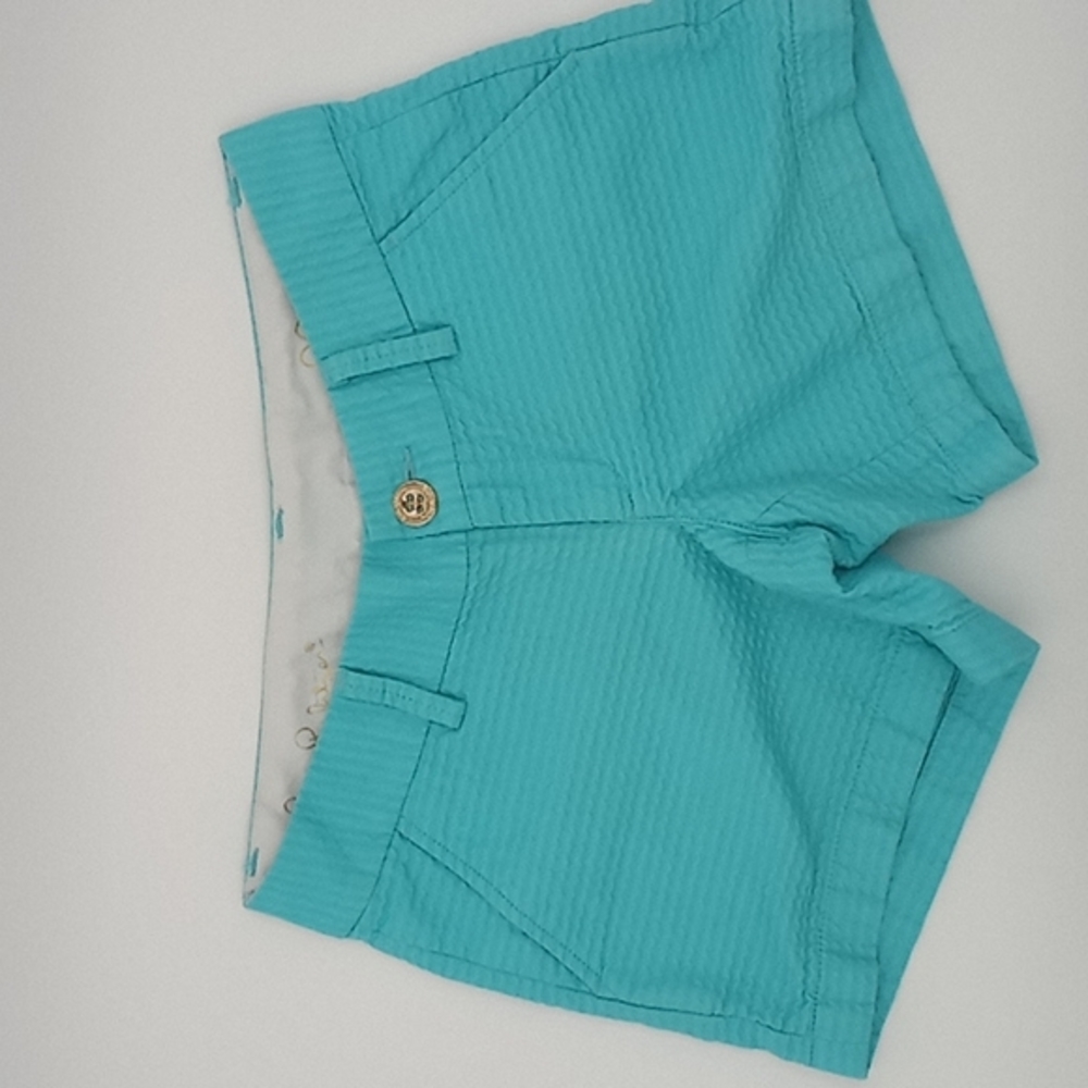 Lilly Pulitzer 5" Callahan Jacquard Shorts Wavy Texture‎ Seaside Aqua 00